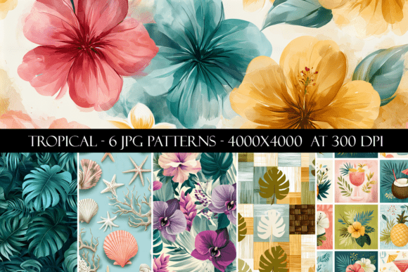 Download Tropical Seamless Patterns - Tropical Collection