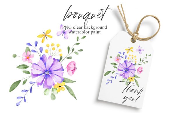 Download Watercolor Flowers, Violet Composition. - Violet Collection