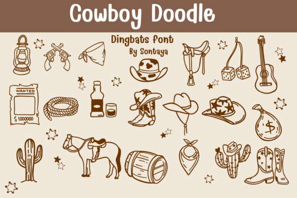 Download Cowboy Doodle - Premium Resources