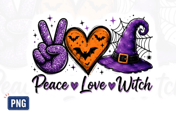 Download Peace Love Witch Halloween PNG - Peace Collection