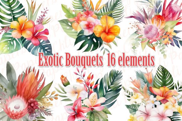 Download Watercolor Tropical Flowers Clipart, - Tropical Collection