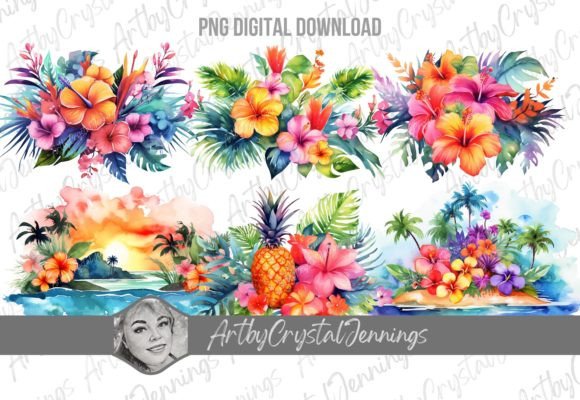Download Colorful Tropical Flowers Hawaiian PNG - Tropical Collection