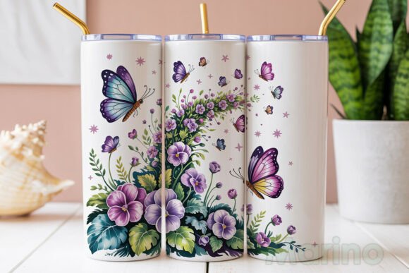 Download Purple Butterfly Violets 20oz Tumbler - Violet Collection