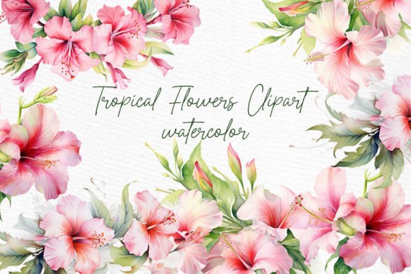 Download Watercolor Tropical Flowers Clipart - Tropical Collection