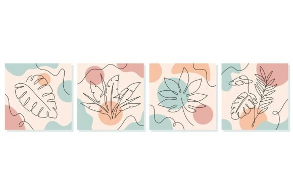 Download One Line Leaves. Tropical Exotic Plants - Tropical Collection