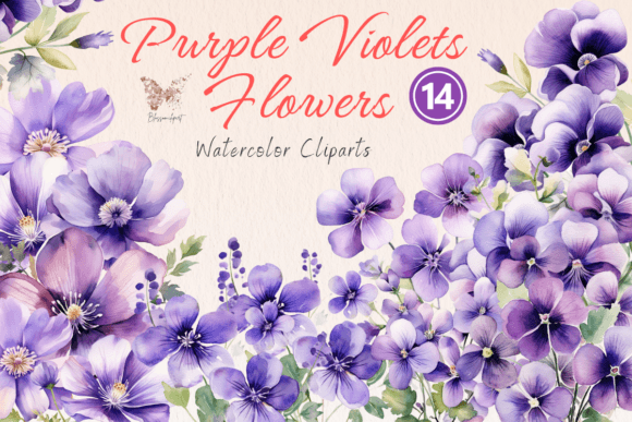 Download Purple Violets Flowers Watercolor - Violet Collection