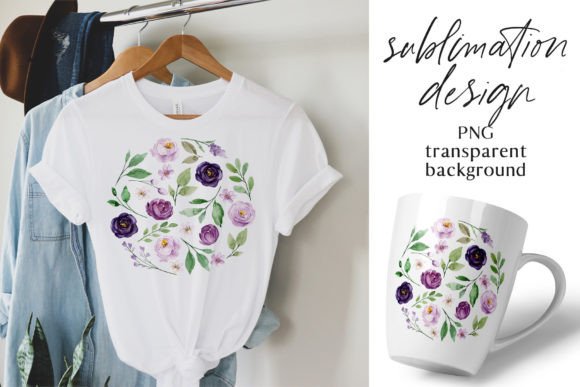 Download Sublimation Design, Violet Roses, PNG. - Violet Collection