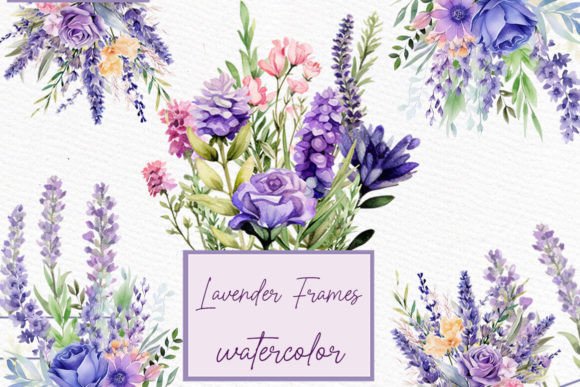 Download Watercolor Lavender Floral Clipart - Watercolor lavender Collection