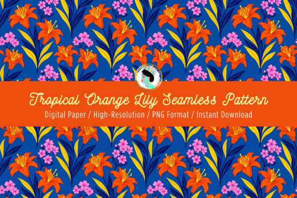 Download Lily Tropical Floral Seamless Pattern - Tropical Collection