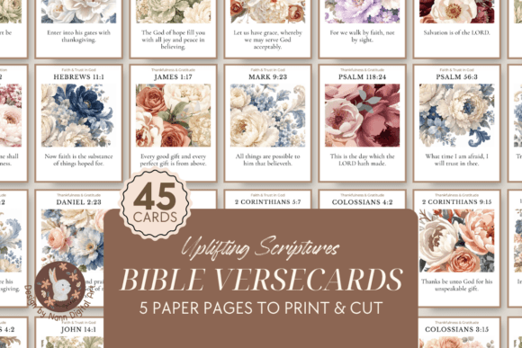 Download Printable Bible Verse Cards Set Florals - Cards Collection