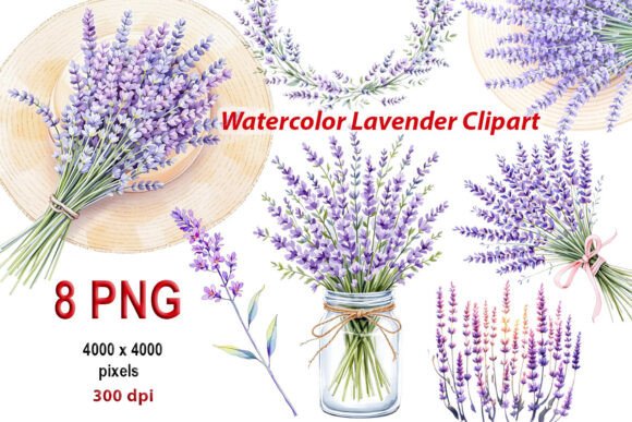 Download Watercolor Lavender Clipart, PNG - Watercolor lavender Collection