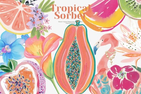 Download Tropical Watercolor Clipart Bundle - Tropical Collection