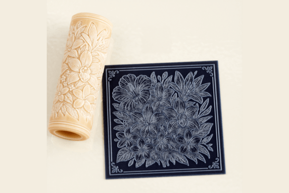 Download Tropical Flower Texture Roller STL - Tropical Collection